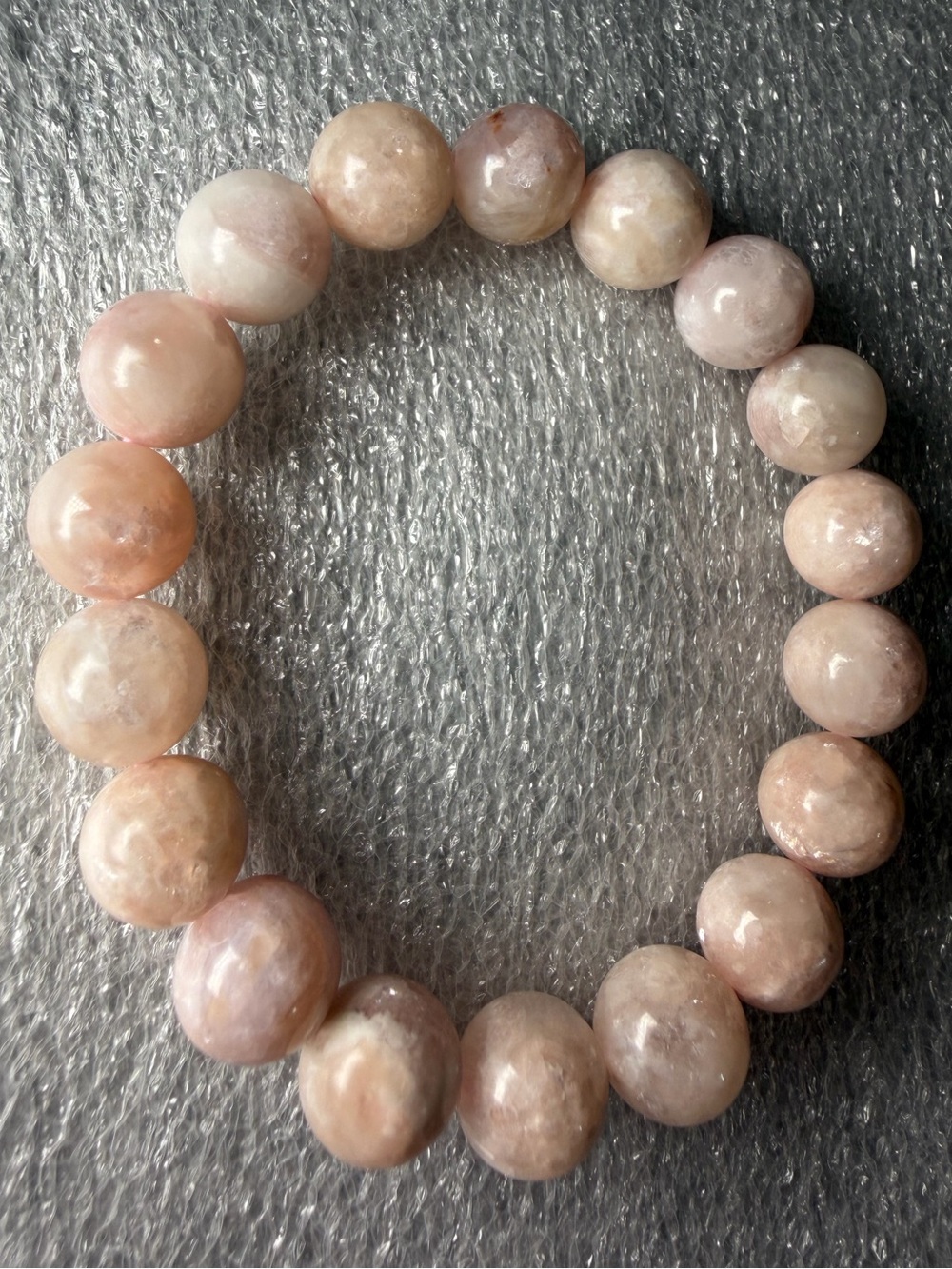 Shimmery 10MM Baby Pink Mica Natural Crystal Bracelet